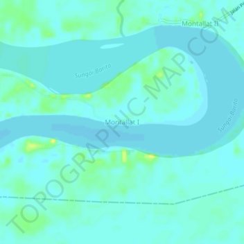 Carte topographique Montallat I, altitude, relief