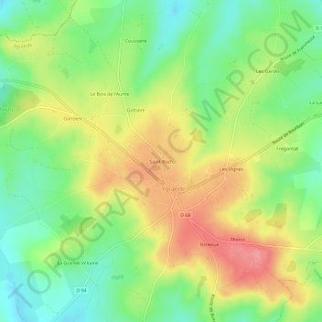 Carte topographique Saint-Roch, altitude, relief
