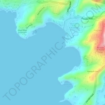 Carte topographique Natipuan Cove, altitude, relief