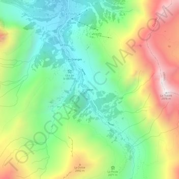 Carte topographique Ferret, altitude, relief