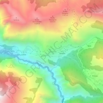 Carte topographique Linares, altitude, relief