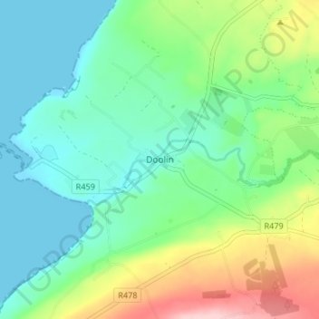 Carte topographique Doolin, altitude, relief