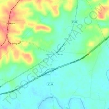 Carte topographique White Mills Junction, altitude, relief