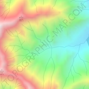 Carte topographique Mount Pink, altitude, relief