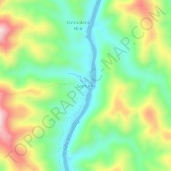 Carte topographique Samunti, altitude, relief