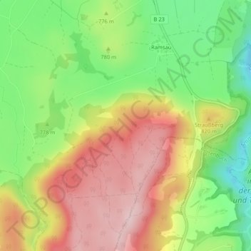 Carte topographique Schnaidberg, altitude, relief