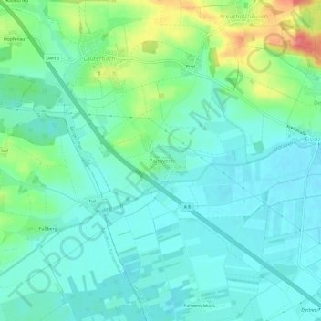 Carte topographique Palsweis, altitude, relief