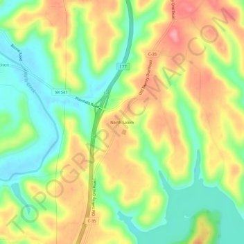 Carte topographique North Salem, altitude, relief