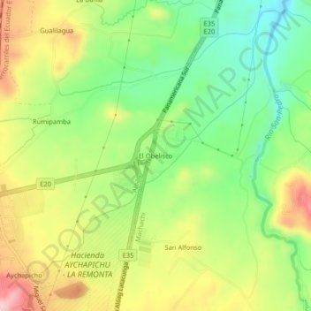 Carte topographique El Obelisco, altitude, relief