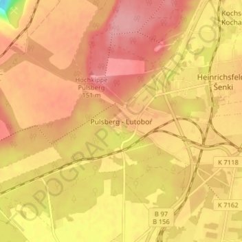 Carte topographique Pulsberg, altitude, relief