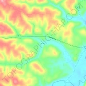 Carte topographique Beechy, altitude, relief