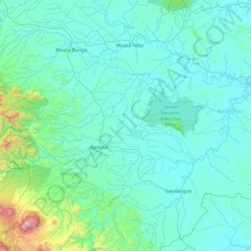 Carte topographique Tabir Selatan, altitude, relief