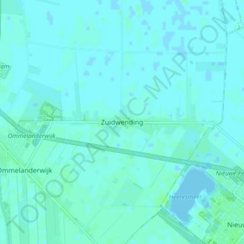 Carte topographique Zuidwending, altitude, relief