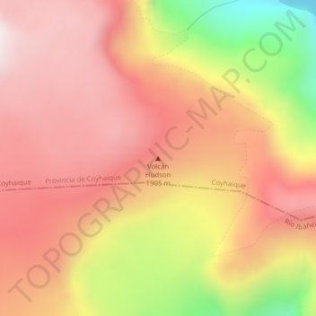 Carte topographique Volcán Hudson, altitude, relief