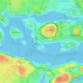Carte topographique Spetsbergen, altitude, relief