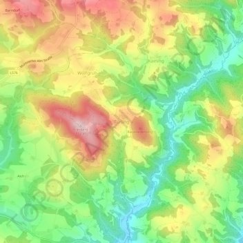 Carte topographique Fürling, altitude, relief