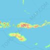 Carte topographique East Nusa Tenggara, altitude, relief