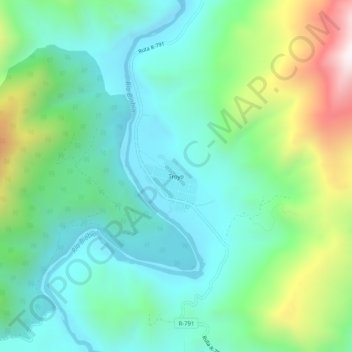 Carte topographique Troyo, altitude, relief