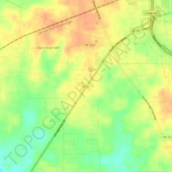 Carte topographique Eylau, altitude, relief