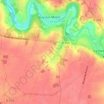 Carte topographique Laval-en-Bas, altitude, relief