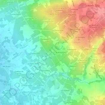 Carte topographique Briacé, altitude, relief