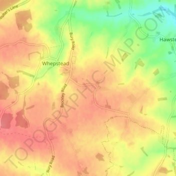 Carte topographique Mickley Green, altitude, relief