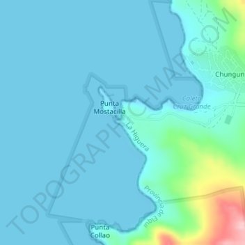 Carte topographique Puerto Cruz Grande, altitude, relief