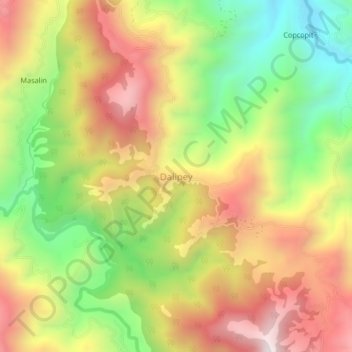Carte topographique Dalipey, altitude, relief