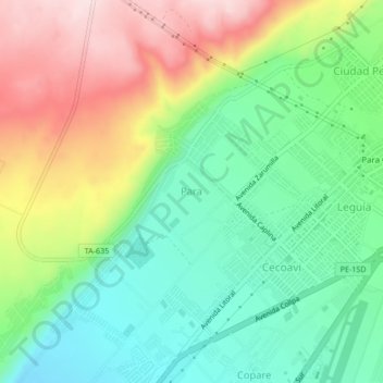 Carte topographique Para, altitude, relief