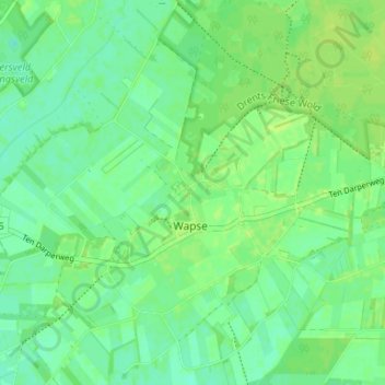 Carte topographique Veenhuizen, altitude, relief