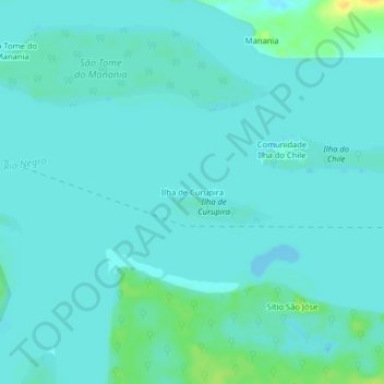 Carte topographique Ilha de Curupira, altitude, relief
