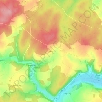 Carte topographique Roussy, altitude, relief