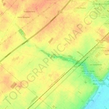 Carte topographique Vau, altitude, relief
