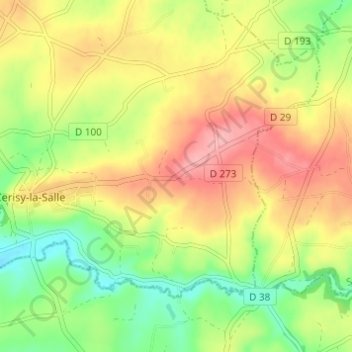 Carte topographique La Landette, altitude, relief