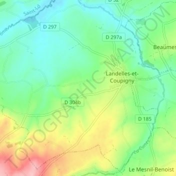 Carte topographique La Gosserie, altitude, relief