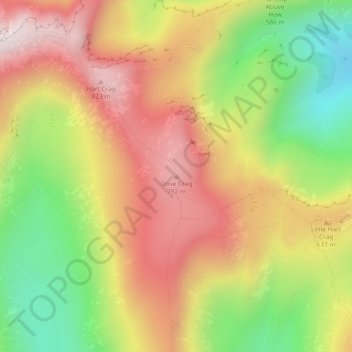 Carte topographique Dove Crag, altitude, relief
