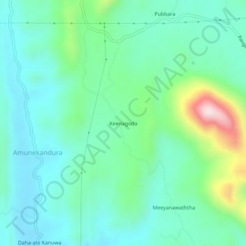 Carte topographique Keenagoda, altitude, relief
