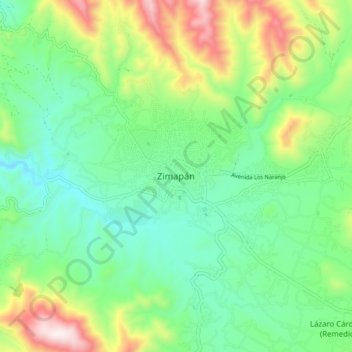 Carte topographique Zimapán, altitude, relief