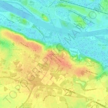 Carte topographique La Ravardière, altitude, relief