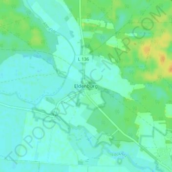 Carte topographique Eldenburg, altitude, relief