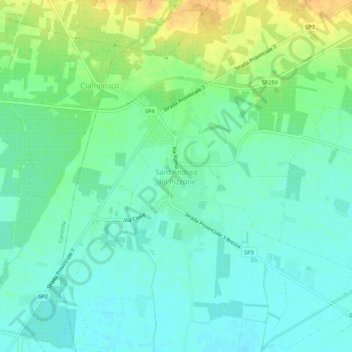Carte topographique Sant'Andrea del Pizzone, altitude, relief
