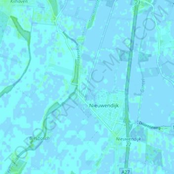 Carte topographique Kille, altitude, relief