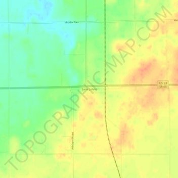 Carte topographique Saint Johns, altitude, relief