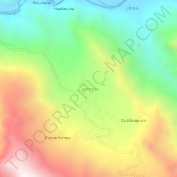 Carte topographique Carampa, altitude, relief