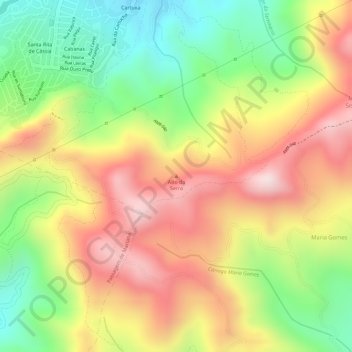 Carte topographique Alto da Serra, altitude, relief
