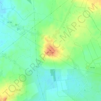 Carte topographique Mullagh, altitude, relief