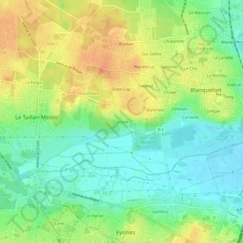 Carte topographique Le Lout, altitude, relief