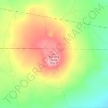 Carte topographique Kimama Butte, altitude, relief