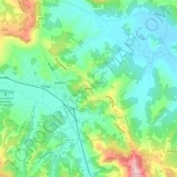 Carte topographique Bionzo, altitude, relief