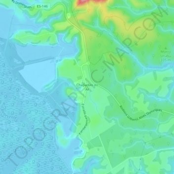 Carte topographique Chapadão do Ar, altitude, relief